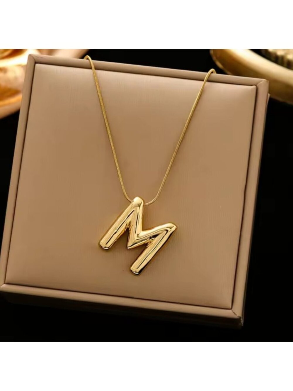 Anthropologe Gold Initial 'M' Pendant Necklace